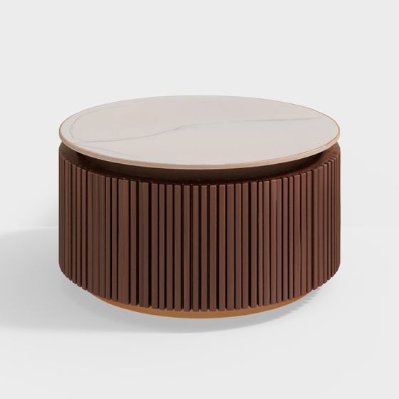 Roswell Composite Marble Coffee Table in Dark Waln