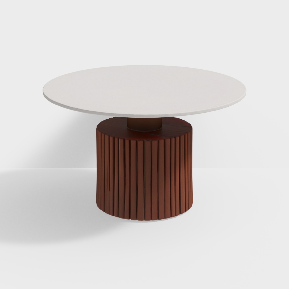 Solano Composite Marble Coffee Table in Dark Walnut