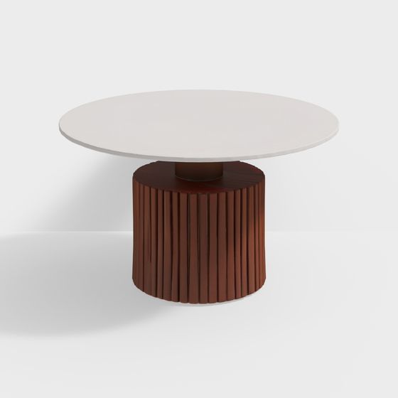 Solano Composite Marble Coffee Table in Dark Walnu