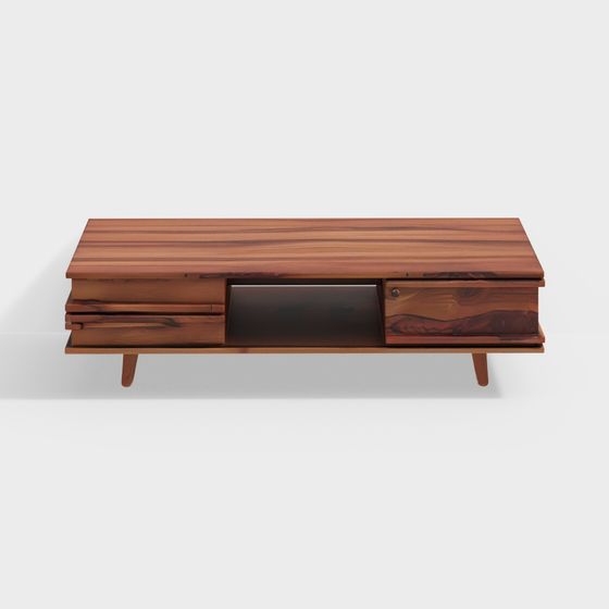 Elegant Low-Poly 3D TV Cabinet Model