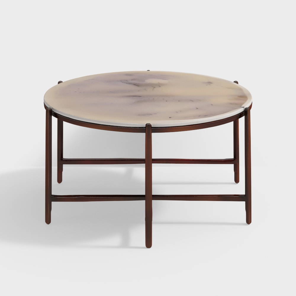 Levin Marble Coffee Table in Bronze Finish