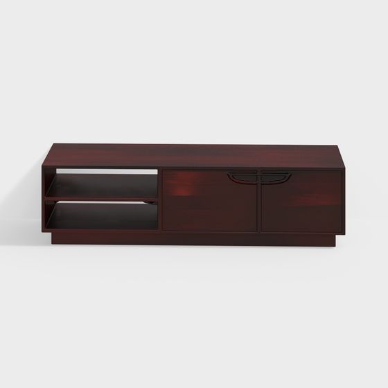 Elegant Low-Poly TV Cabinet 3D Model