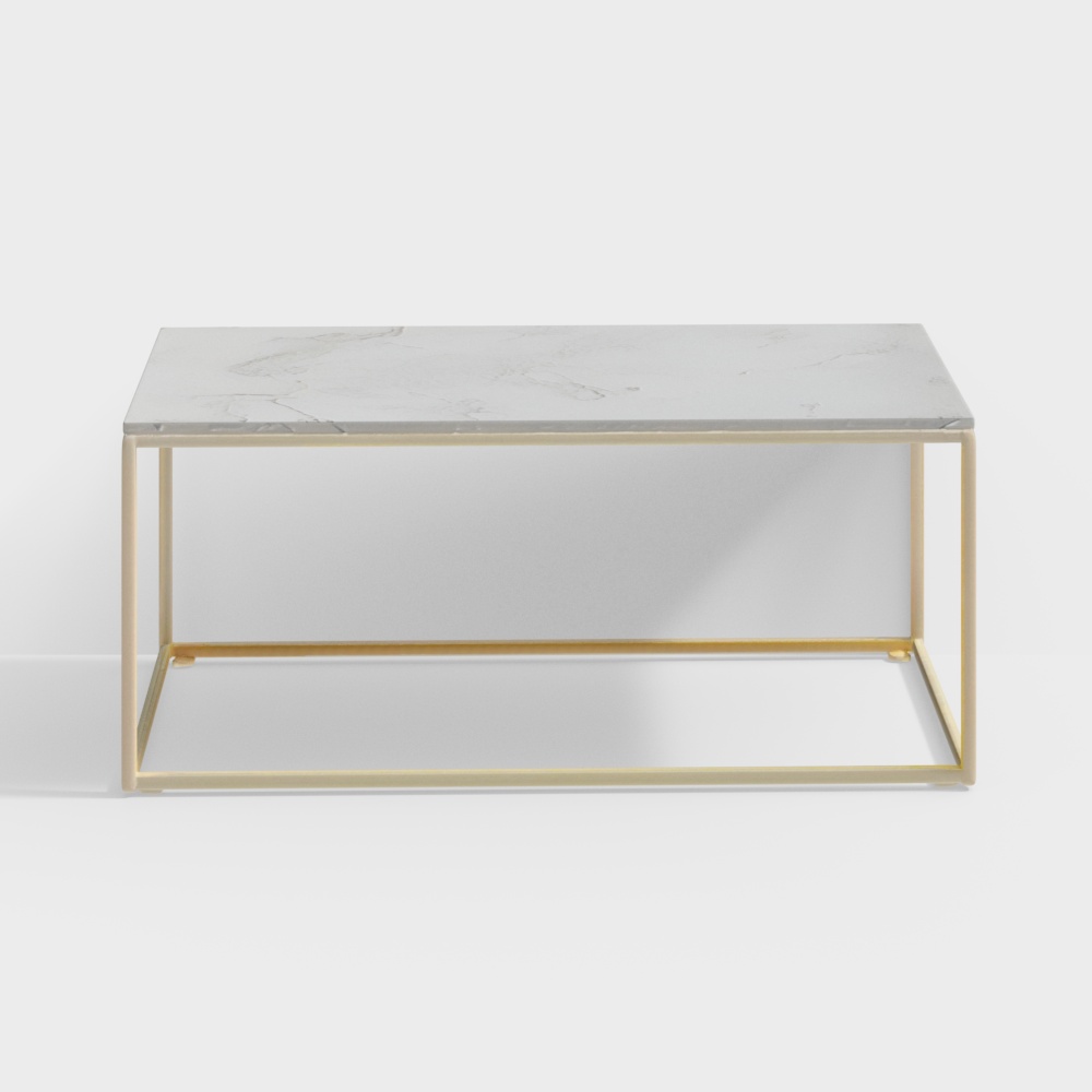 Windsor Marble Coffee Table in Gold Finish