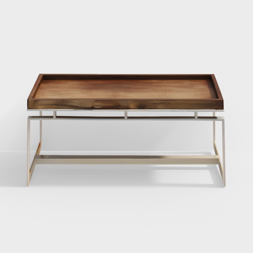 Hamilton Wooden Coffee Table in Chrome Finish