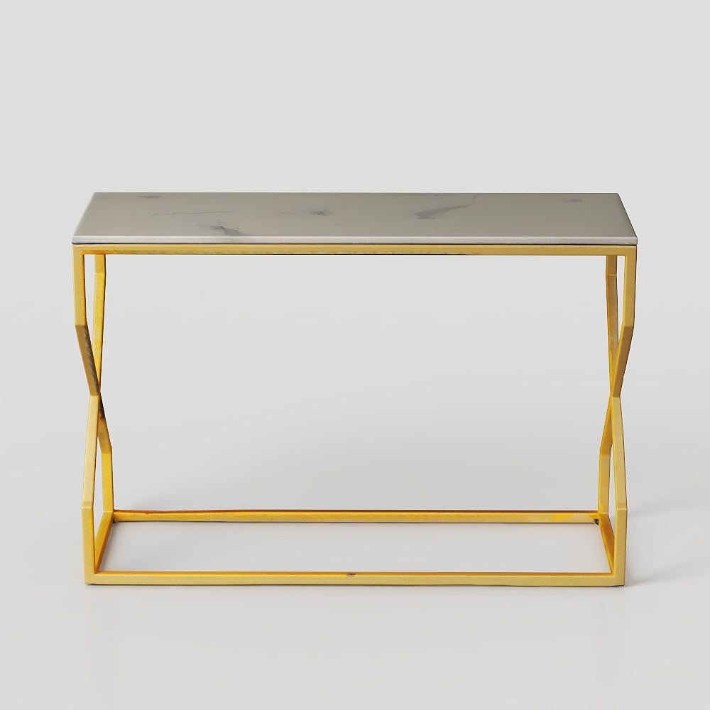 Melbourne Marble Console Table in Gold Finish