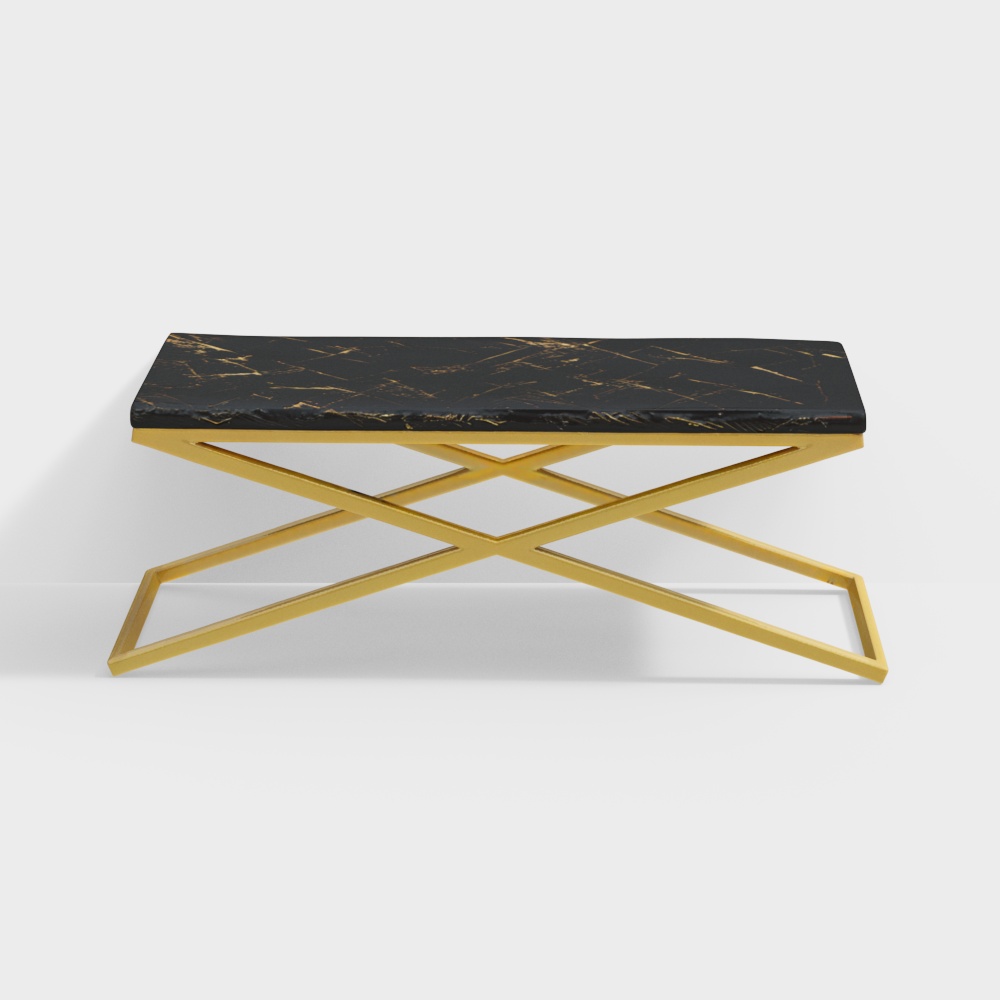 Palatine Wooden Coffee Table in Antique Gold Finish