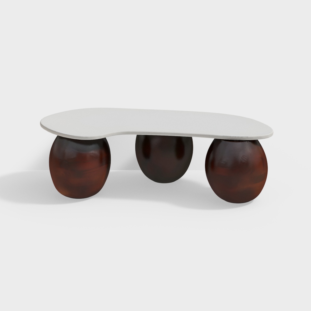 Fabriano Composite Marble Coffee Table in Dark Walnut