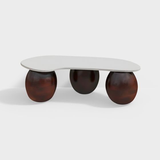 Fabriano Composite Marble Coffee Table in Dark Wal