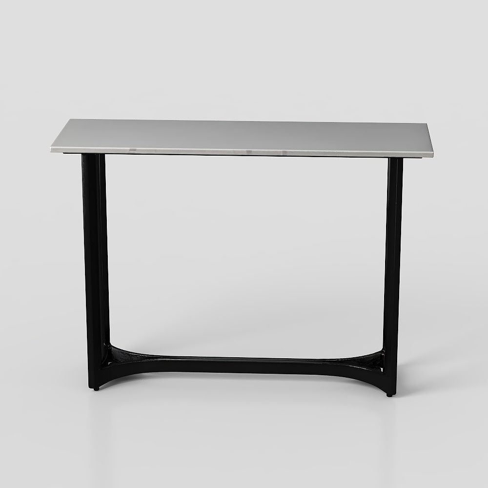 Verona Marble Console Table in Black Finish
