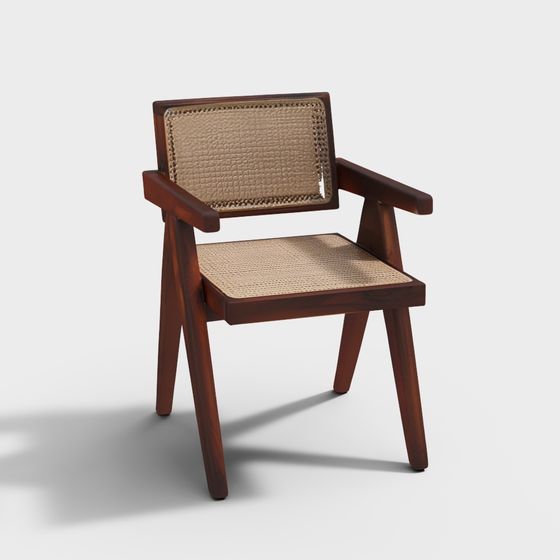 Civic Teak Wood Arm Chair In Natural Finish