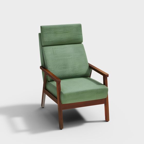 Nordic-Inspired Low-Polygon Leisure Chair 3D model