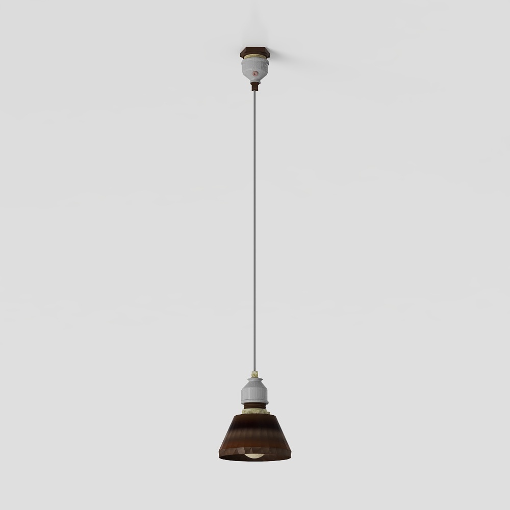 Vintage Pendant Lamp 3D Model – Low-Poly Glass Design
