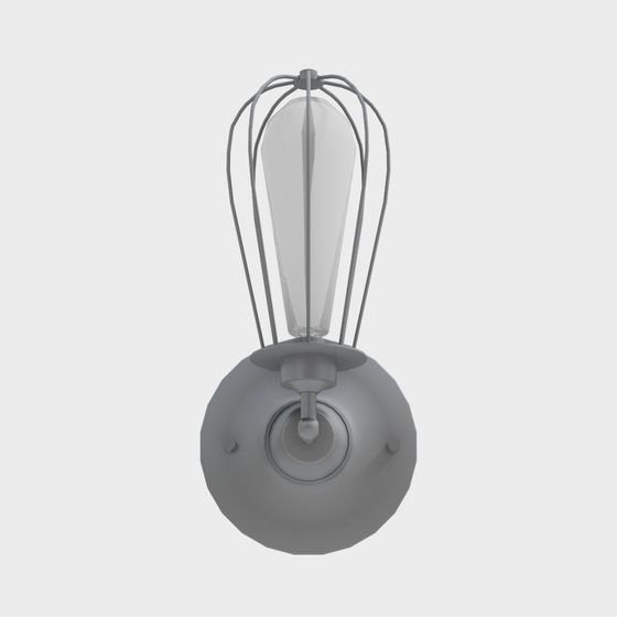 Modern Minimalist Gray Low-Poly Light Fixture 3D model