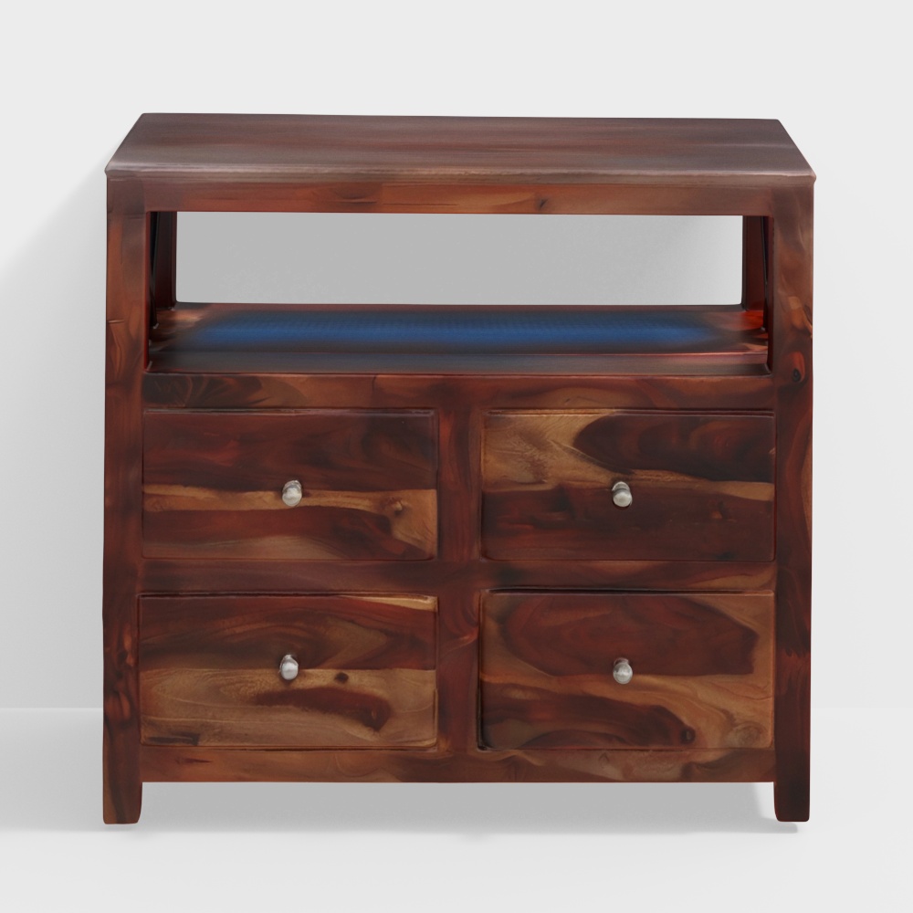 Ritmo Sheesham Wood Chest of Drawers in Honey Oak