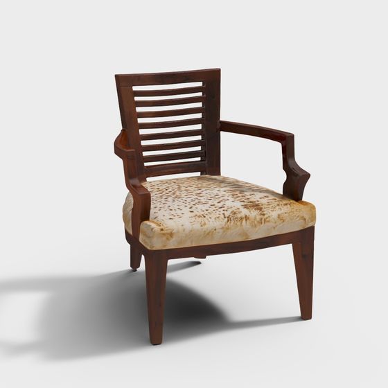 Vintage Wooden Armchair 3D model