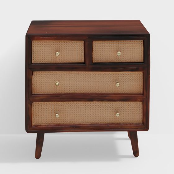 Vintage Style Nightstand 3D Model