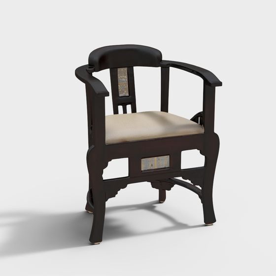 Vintage Study Chair 3D model