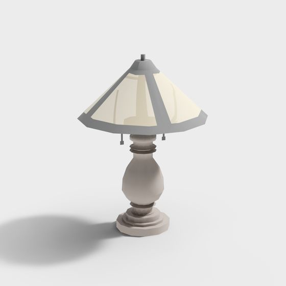 Retro Table Lamp 3D model with Unique Charm