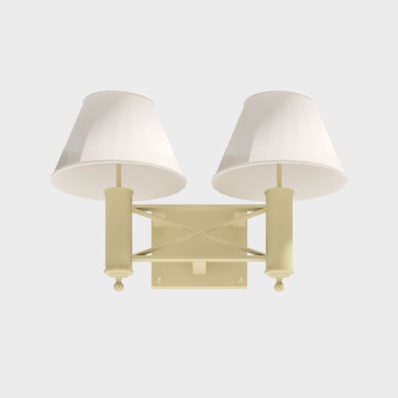Elegant Double-Headed Wall Lamp 3D model