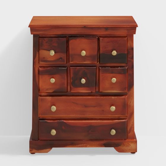 Vintage Wooden Cabinet 3D model