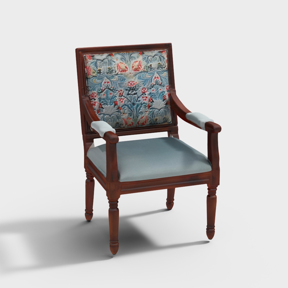 Bergere Solid Wood Arm Chair in Provincial Teak Finish