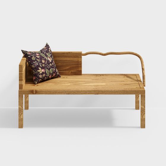 Rustic Wooden Chair 3D model