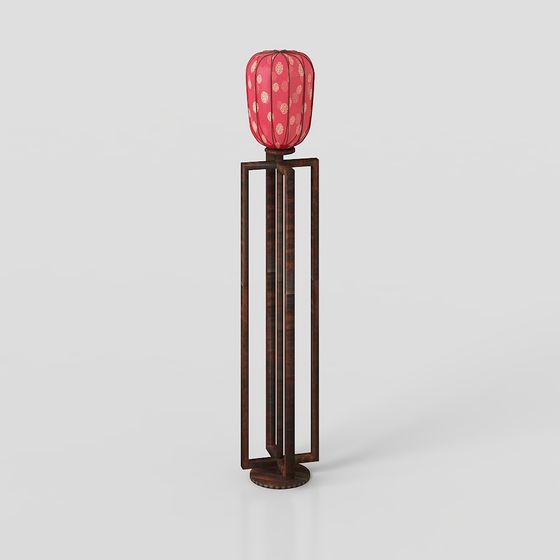 Oriental Lantern Floor Lamp 3D model