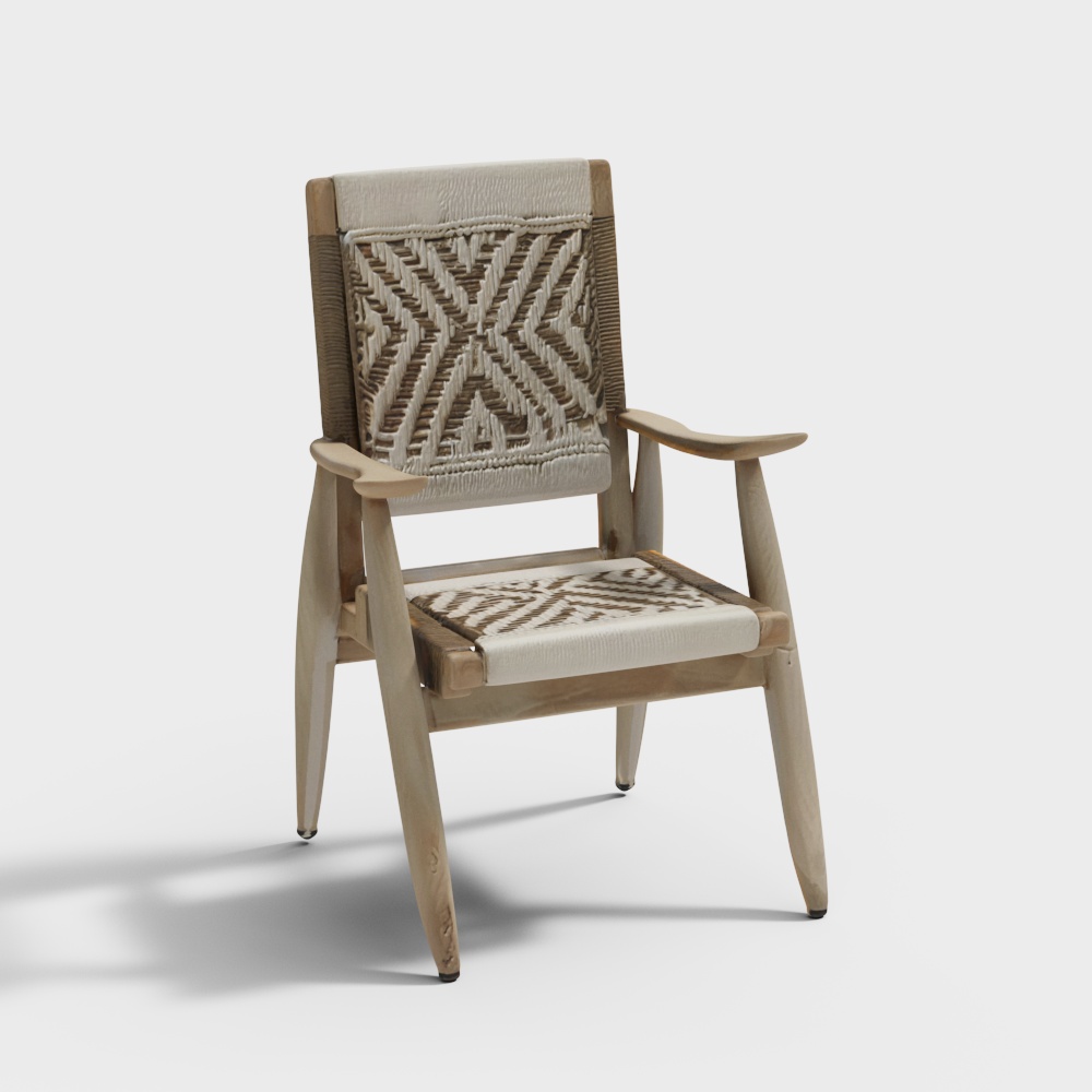 Dylla Mango Wood Armchair in Natural Finish