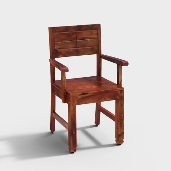 Elegant Wooden Chair 3D model for Creative Spaces