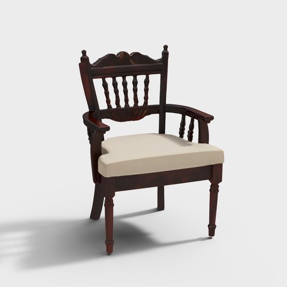 Vintage Armchair 3D Model Design