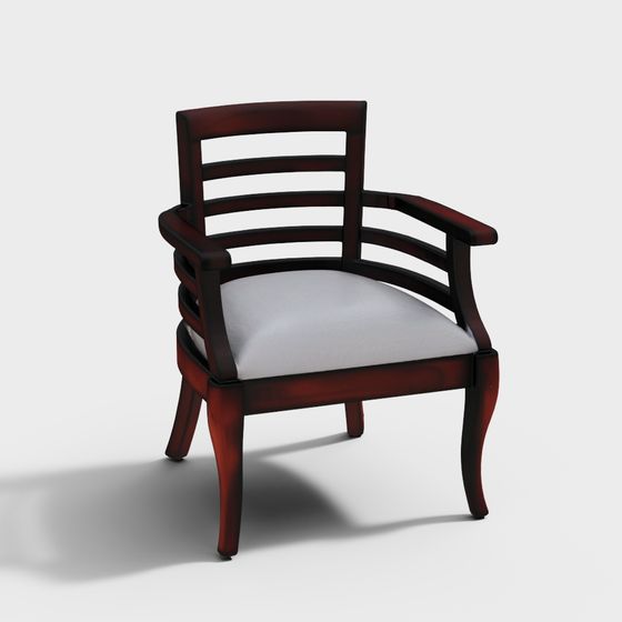 Retro Wooden Armchair 3D model