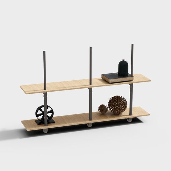 Mobile Shelving Unit 3D model for Modern Interiors