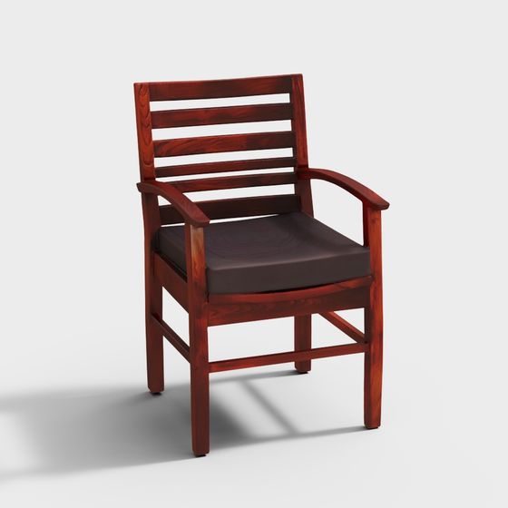 Stylish Minimalist Wooden Armchair 3D model