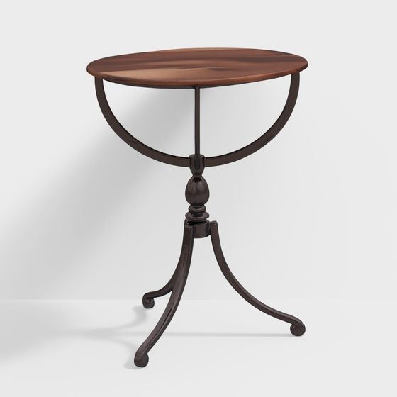 Vintage Round Side Table 3D model