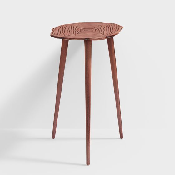 Charming Low-Polygon Round Stool 3D model