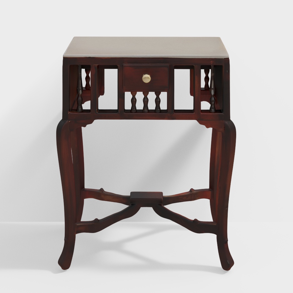 Carvy Solid Wood Console Table in Walnut Finish
