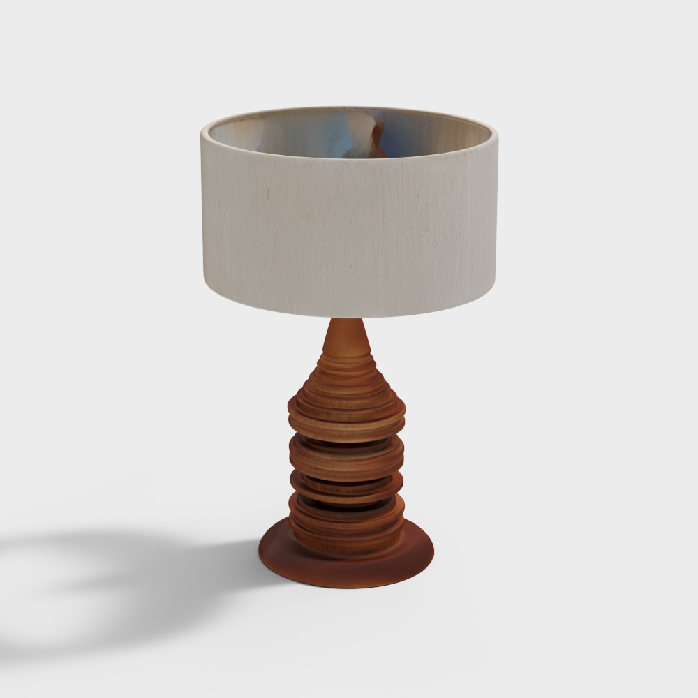 Natural Soha Wood Table Lamp Without Shade