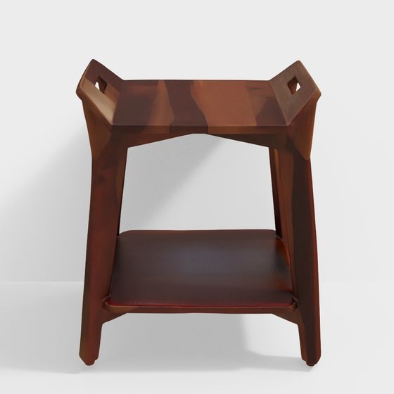 Retro Wooden Side Table 3D model for Interior Design