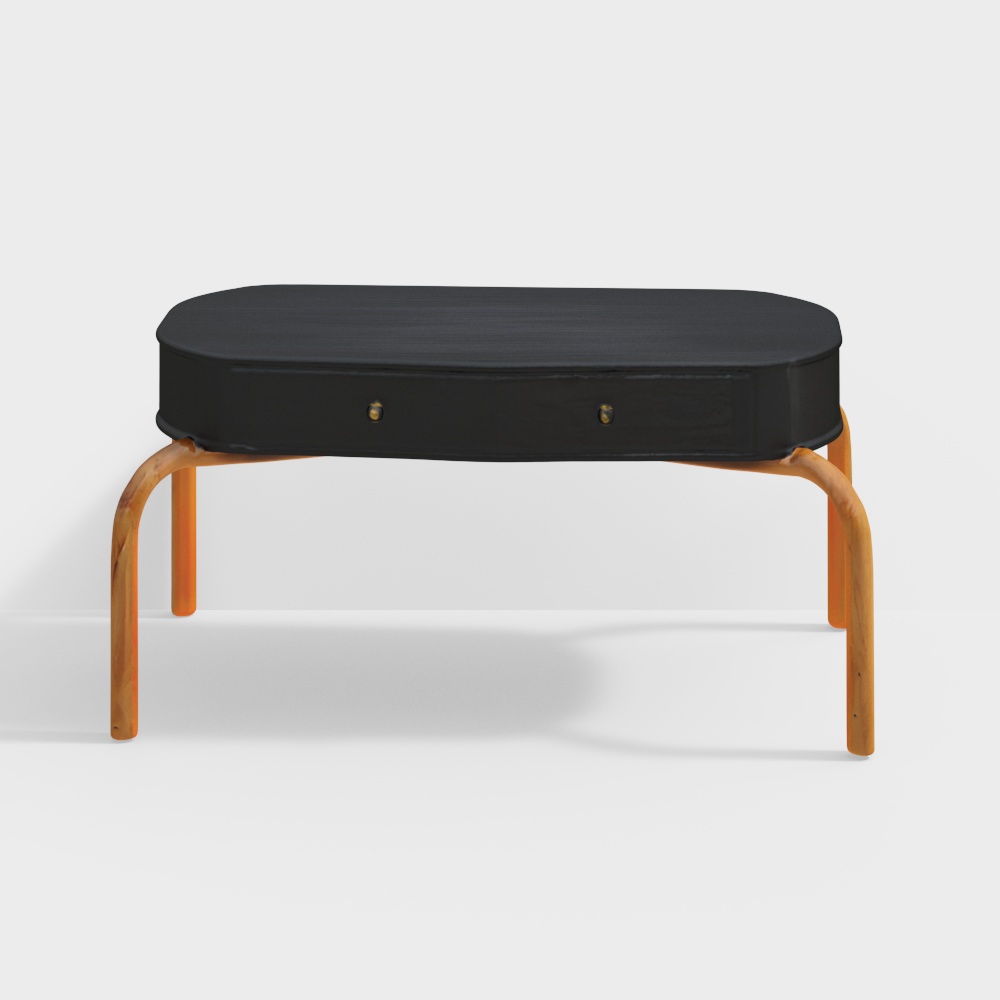 Andaman Inglis Solid Wood Console Table in Black Finish