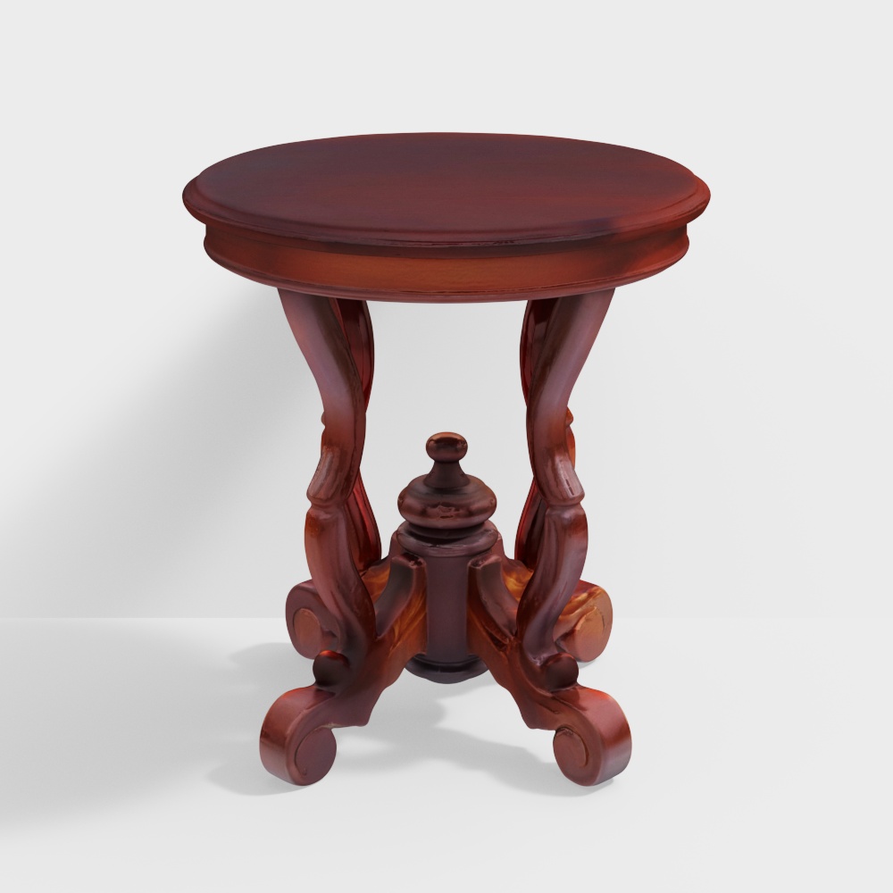 Isak Solid Wood End Table Teak Wood in Walnut Finish
