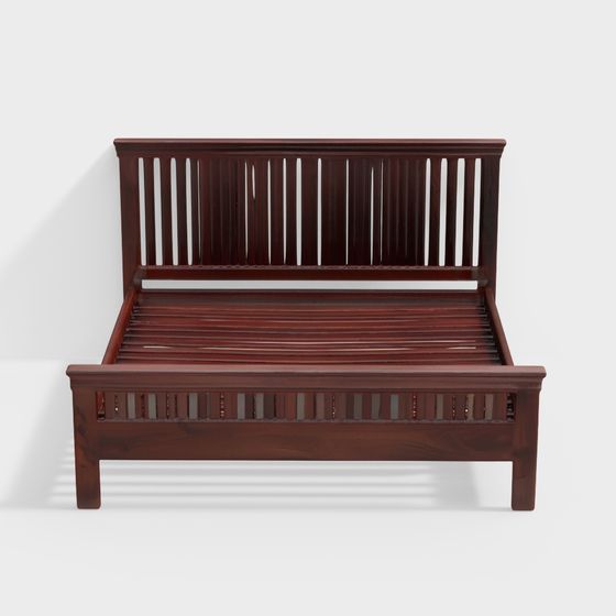 Elegant Low-Poly Bed Frame 3D model