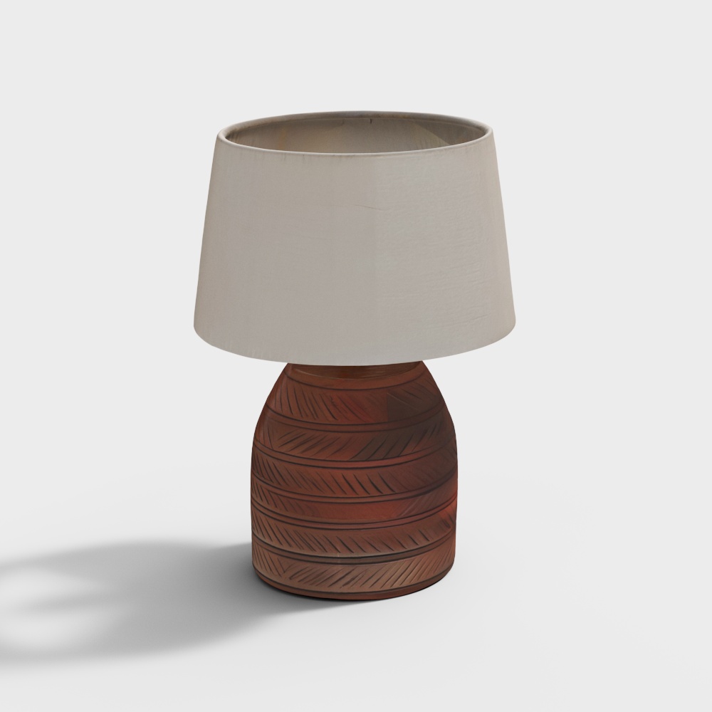 Brown Avni Wood Table Lamp Without Shade
