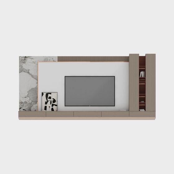 Minimalist Luxury TV Wall 3D model