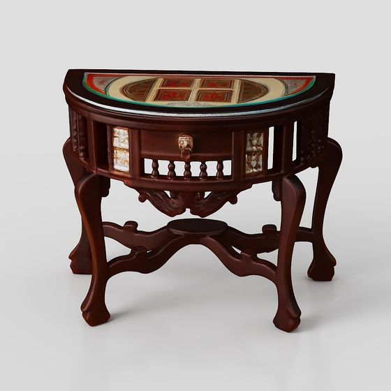 Elegant Vintage Semi-Circular 3D Model for Modern Interiors