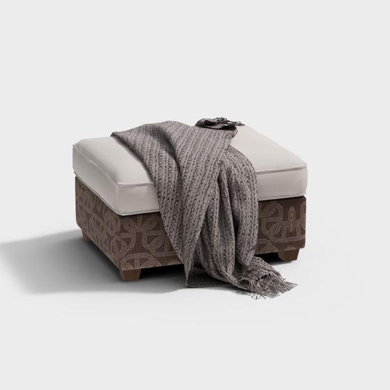 Minimalist Storage Ottoman 3D model