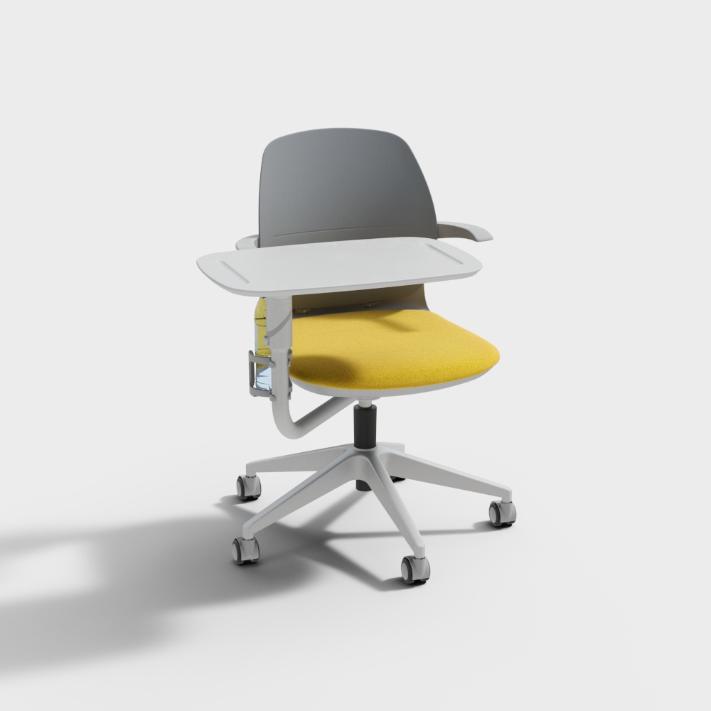 Желтый офисный стол и кресло