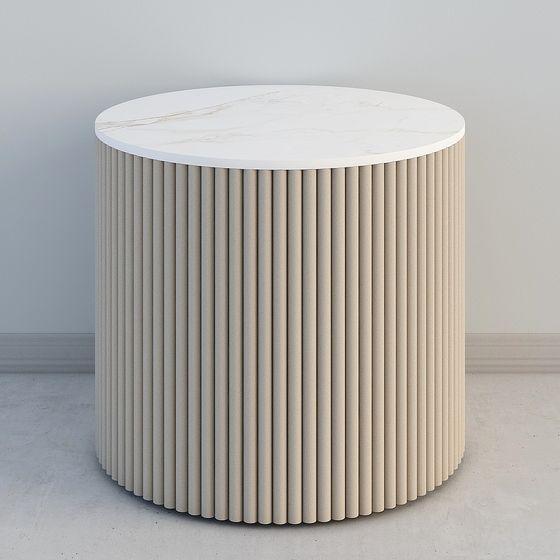 Cylindrical Marble Side Table 3D model