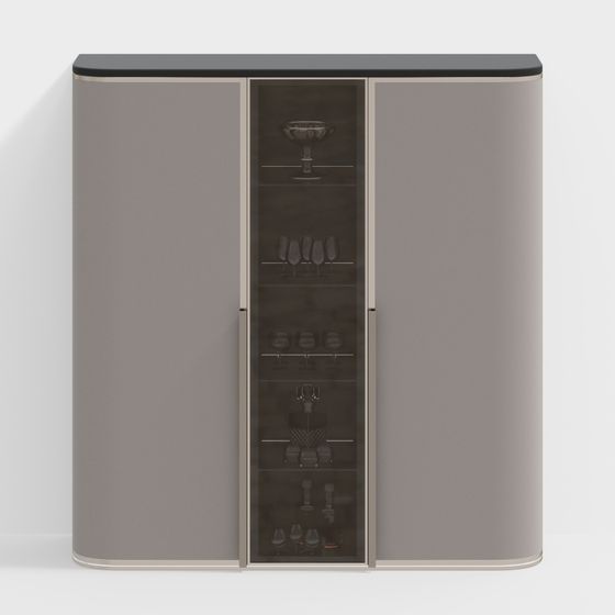 Minimalist Low-Poly Bar Cabinet 3D model
