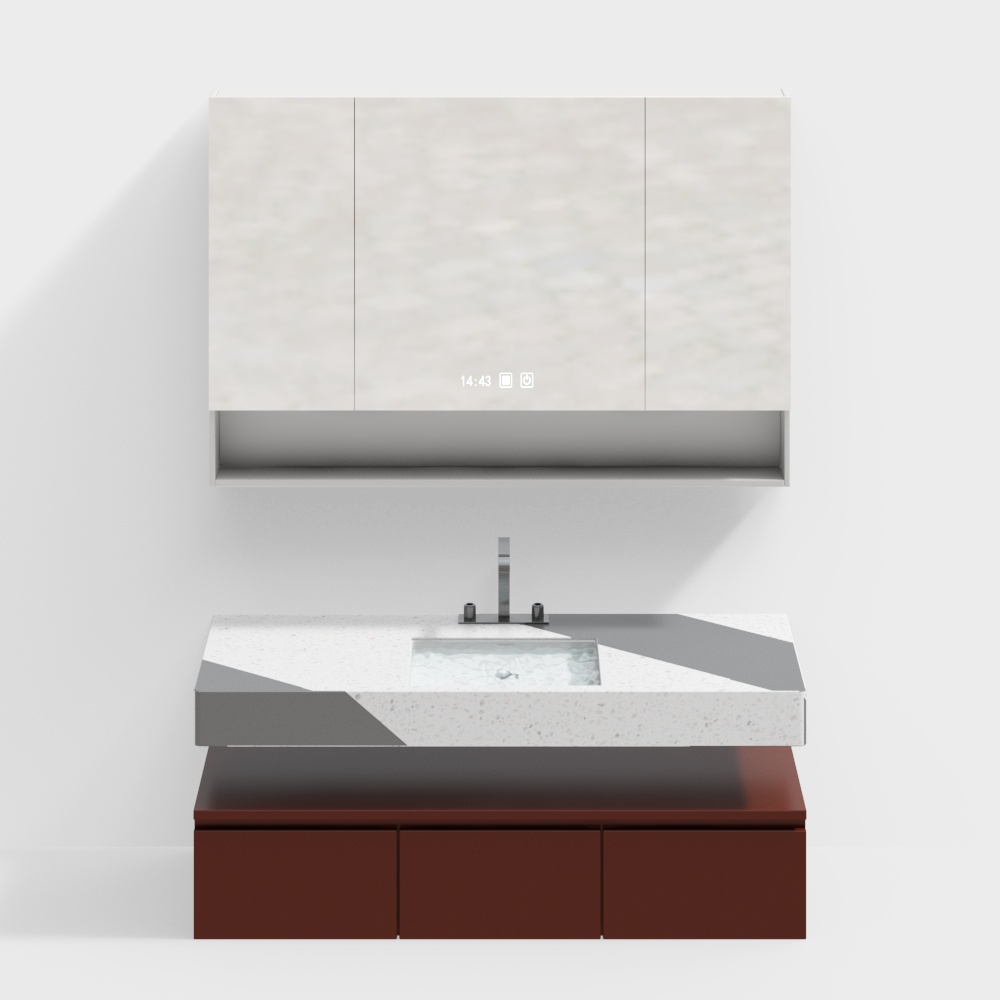 Modern Mid-Century Style Bathroom Cabinet