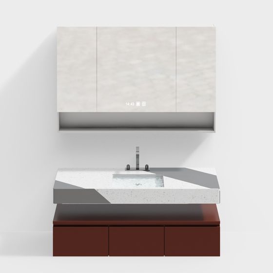 Modern Mid-Century Style Bathroom Cabinet